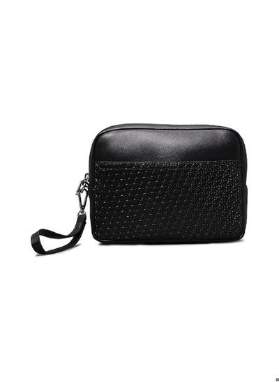 Buy Men's Logo Pouch, Black - faux leather in Saudi Arabia