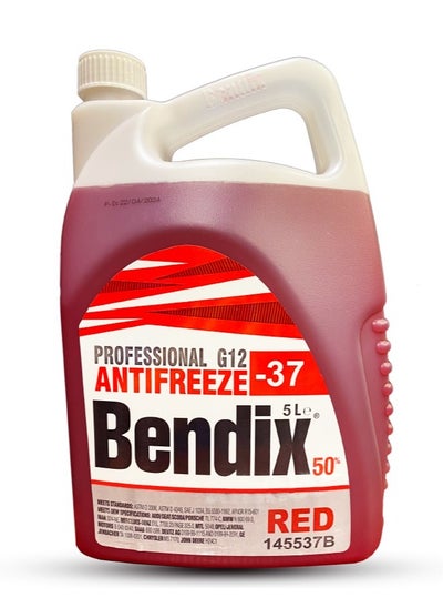 Buy Bendix Anti-Freeze -37   coolant 5 Liter - Red Liquid Coolant  50% Concentrate G12 in Egypt