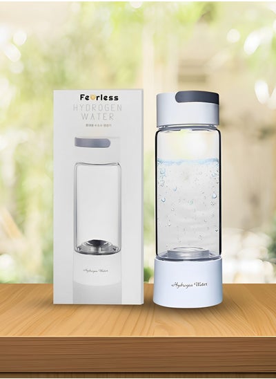 Buy Rechargeable and Portable Glass H2 Hydrogen Rich Water Generator Bottle with inhaler | Advanced PEM(Japan) and SPE(Korea) Technology with up to 3000 PPB | Balanced PH Water Ionizer with Self Cleaning in UAE