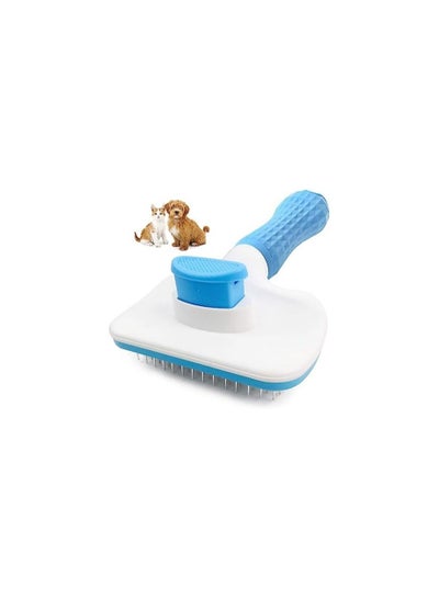 Buy Cats Dogs Brushes for Long Haired & Short Hair, Supple Stainless Steel Bristles Quick Cleaning of the Brush to Remove Tangles Dead Undercoat and Dirt in UAE