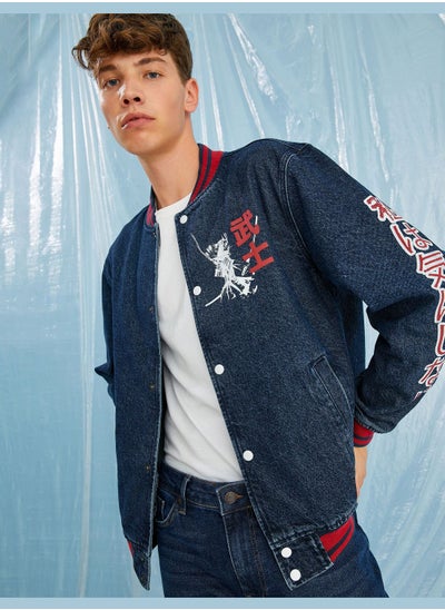 Buy College Printed Jean Jacket in UAE