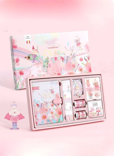 Buy 147-Piece Hand Account Gift Box Setof Fairy Tale Series Sticker Tape Cute Notebook Dream Decorative Gold Foil Washi And Sticker Set For Stationery, Diary, Card Making in Saudi Arabia