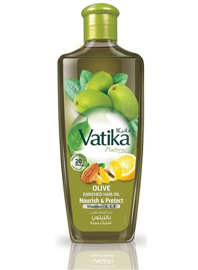 Buy Vatika Naturals Olive Enriched Hair Oil With Goodness Of Olive Almond & Lemon 200 ml in UAE