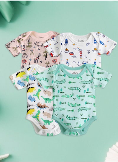 Buy LUAY 100% Organic Cotton  Based Onesies | Sleepsuits| Night Suits|Jumpsuit | Wondersuit for Baby Boys & Baby Girls, New-Born, infants,Toddlers_ Including Vibrant Pattren & Colors Create festive look in UAE