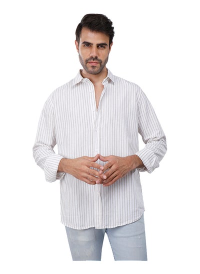 اشتري Coup Regular Fit Strip Shirt For Men Color Cafe في مصر