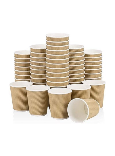 Buy Ripple Cup Brown 8 Ounce Without Lid 25 Pieces in UAE