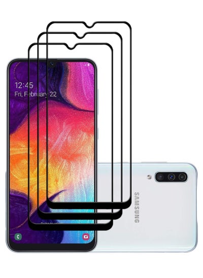 اشتري 3 Pieces Antistatic ESD Dustproof Premium Quality High Definition Tempered Glass Screen Protector Designed For Samsung Galaxy A50 في الامارات