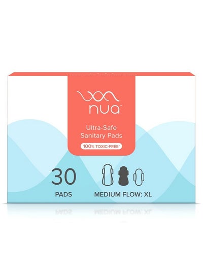 Buy Ultra-Safe Sanitary Pads For Women |30 Ultra Thin Pads | Medium-Xl | Safe On Skin | Toxic-Free & Rash-Free | Unscented | 50% Wider Back | Leakproof | Made Safe in UAE