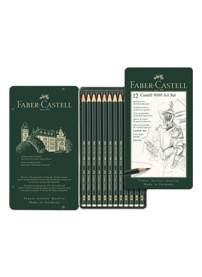 Buy Faber-Castell 9000 Graphite Pencils - Set of 12 in Metal Box in Egypt