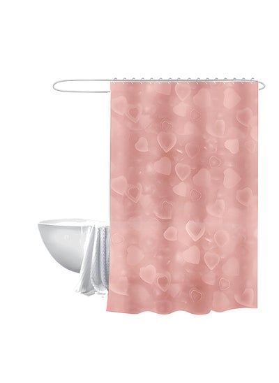 Buy Feelings Bath Shower Curtain 3D Pink Hearts 180X180Cm in UAE