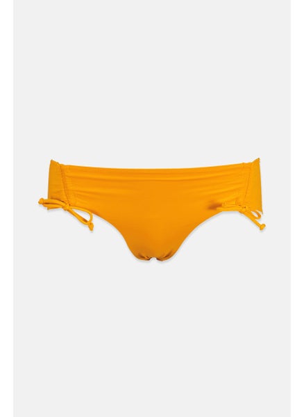 Buy Women 1 Pc Tiered Plain Bikini Bottom, Orange in Saudi Arabia