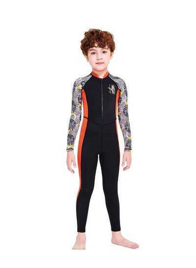 Buy Children's Swimsuit Boy One-Piece Long-Sleeved Sunscreen Swimsuit Middle And Big Children Students Swimming Training Snorkeling Surfing Jellyfish Suit in Saudi Arabia