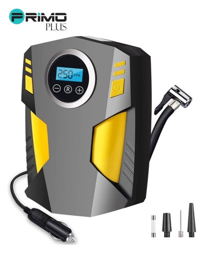 Buy Digital Car Tyre Inflator Air Compressor with Auto Stop and LED Light 12V Fast Portable Air Pump for Car Bicycle Motorcycle Ball Air Mattress in Saudi Arabia