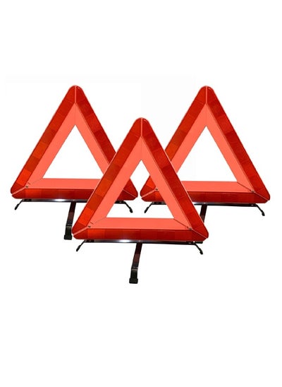 اشتري 3-Pieces Triangle Warning Reflector Safety Stop Sign في الامارات