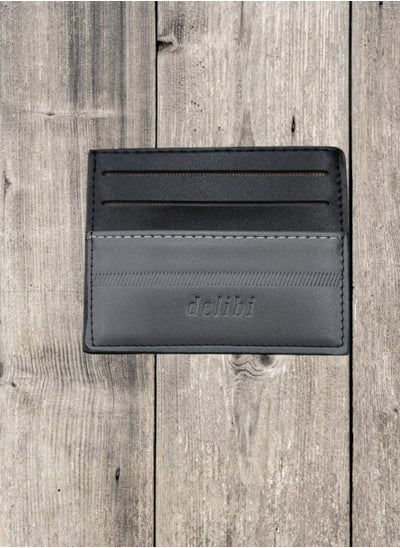 Buy Refined Elegance: DELIBI Slim Black & Gray Cardholder in UAE