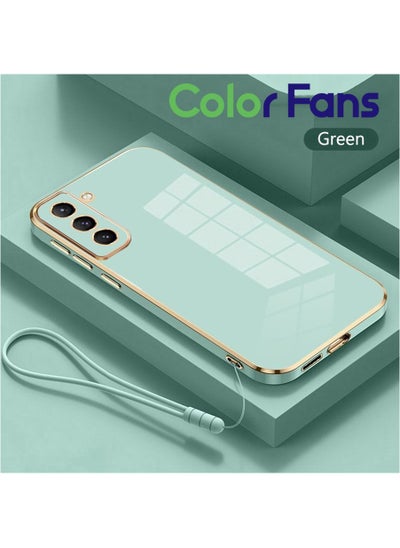 Buy Mobile Phone Case for Samsung S21 FE 5G 6.4 inch Electroplated Protective Case Gold-Green in Saudi Arabia