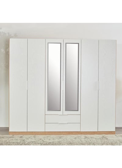 Buy Milan 6-Door Wardrobe with 2 Drawers 59.6 x 216 x 243 cm in Saudi Arabia