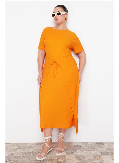 اشتري Orange Tie Detailed Midi Knitted Dress TBBSS24AH00085 في مصر