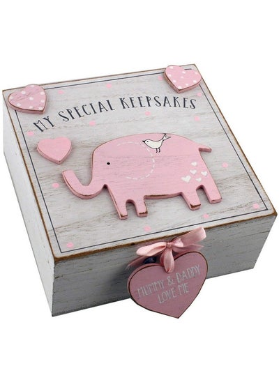 Buy Oaktree Gifts Baby Girl Wooden Memories Keepsake Box Vintage Style … in UAE