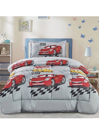 اشتري 3-Piece kids Medium Filling Comforter set Reversible Bed Set Single Size 160x210 cm for Boys & Girls في السعودية