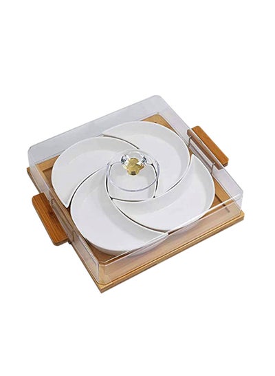 Buy 1Set Porcelain Serving Dish Tray with Cover in UAE