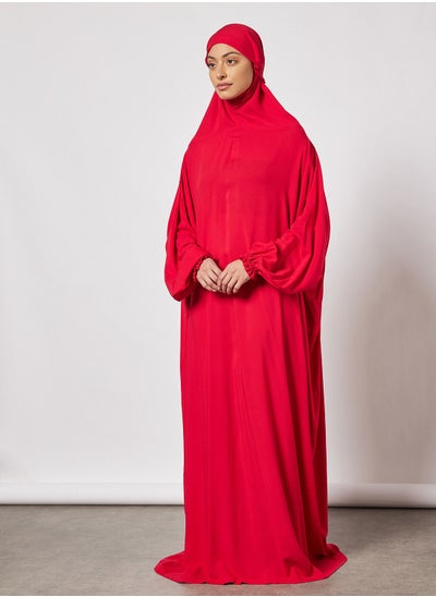 Buy Praying Dress In Plain Colour And Attached Veil in Saudi Arabia