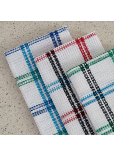 اشتري Matri X Waffle 3-Piece Kitchen Towel Set 45 X 70 Cm في الامارات