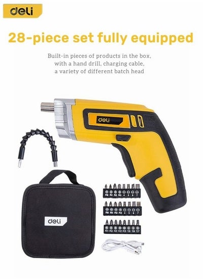 Buy Electric Screwdriver Set with 24 Bits Power Tools Set Rechargeable 2000mAh Lithium Battery and LED Lighting and USB Charging Port with Bag in UAE