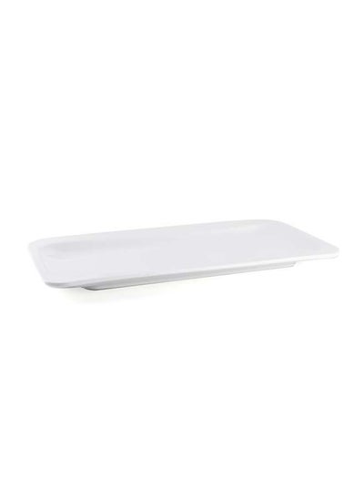 Buy Ivory Porcelain Rectangular Two Edge Rim Plate 22.5 cm in UAE