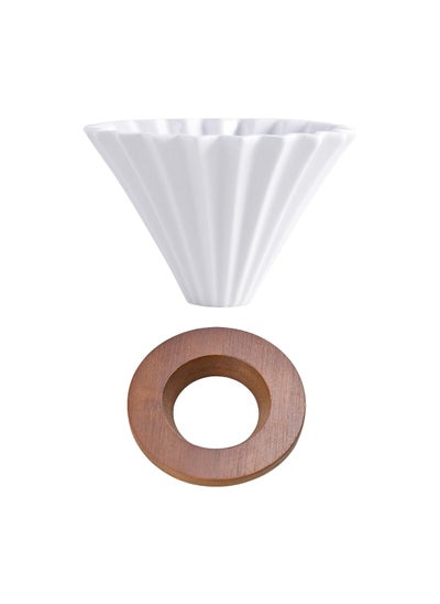 Buy V60 Ceramic Coffee Dripper Origami Style Cone Coffee Filter Reusable Pour Over  Coffee Dripper for Home Office Restaurants 1 To 4 Cups in Saudi Arabia