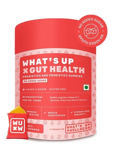 Buy What’s Up Gut Health Supplements Gummies Prebiotics & Probiotics Supplement- 30 Days (Pack Of 1) in UAE