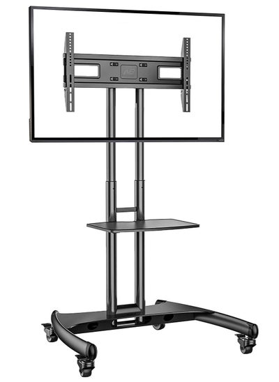 اشتري Mobile TV Stand With Lockable Wheels For 32-65 Inch TVs Black في الامارات