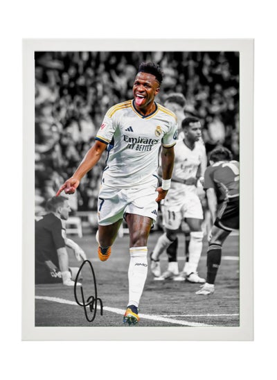 اشتري Vinicius Junior Real Madrid Autographed Framed Poster 30x40cm - Football Memorabilia, Soccer Collectible, Gift for Fans في الامارات