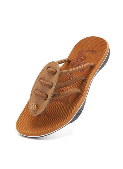 اشتري Men's Beach Flip-flops 2023  Khaki في الامارات