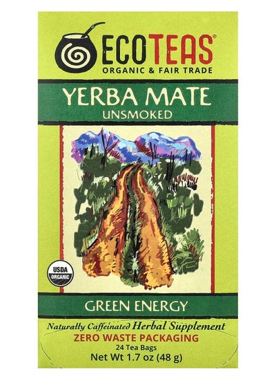 Buy Yerba Mate Unsmoked Green Energy 24 Tea Bags 1.7 oz (48 g) in UAE