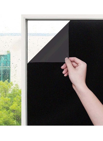 Buy Privacy Window Film Blackout Self Adhensive Glass Opaque No Glue Static Cling Sticker for Office Day Sleep Bathroom Living Room and Kitchen Anti UV 45 * 100cm in UAE