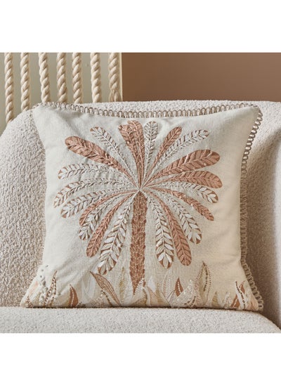 Buy Cancun Palm Embroidered Filled Cushion 50 x 50 cm in Saudi Arabia