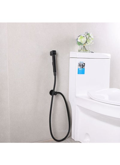 Buy Square Shattaf Pvc Shattaf Handheld Bidet Sprayer With Hose For Toilets Bathroom Lavatory Black in UAE