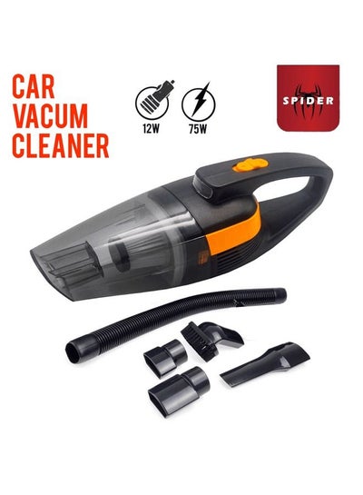Buy SPIDER Car Vacuum Cleaner-Portable, High Power, Mini Handheld Vacuum, Cord & Bag-12v, Small Auto Accessories Kit for Interior Detailing - Black/Orange in Saudi Arabia
