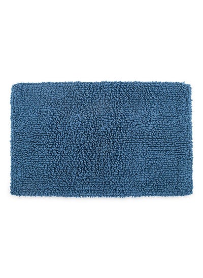 Buy Chunky Loop Bath Rug, Blue - 85X2 Cm in UAE