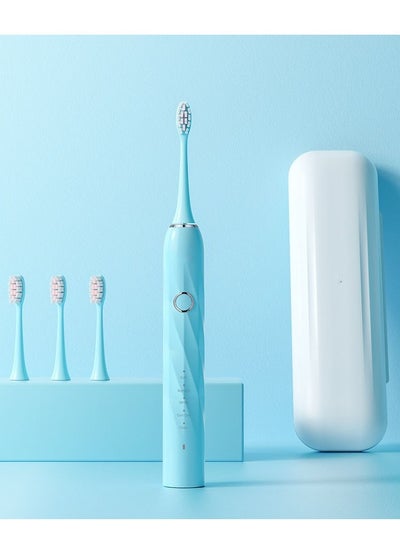 Buy Electric Toothbrush Super Soft Waterproof Teeth Cleaning Artifact Battery Powered With 3 Different Heads in UAE