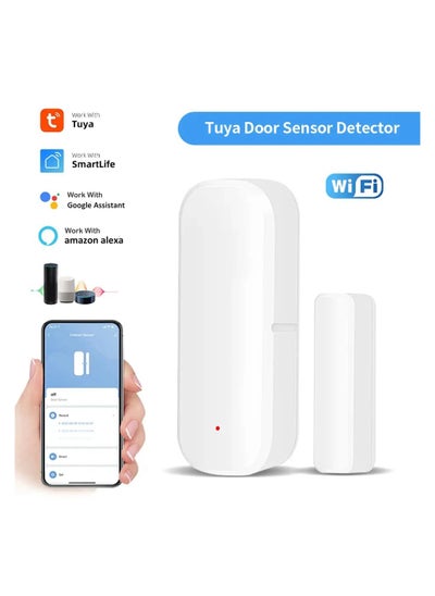 Buy Tuya WiFi Door Sensor Window Sensor Open/Close Detector Security Protection Alarm Detector Work With Alexa in UAE