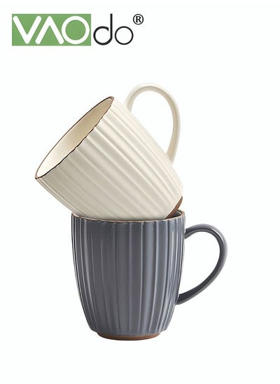 Buy 2PCS Mugs 3D Petal Cups Coffee Cups Matte Glazed Dishwasher Safe Teacups Suitable for Juice Milk Coffee Tea in UAE