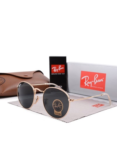 Buy Ray-Ban Fashion Pilot Lens Sunglasses Black Lenses with Gold Frames for Men Driving Fishing in Saudi Arabia