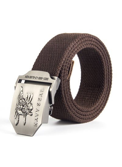 اشتري NAVY SEAL Canvas Military Belt for MenCoffee Coffee في الامارات