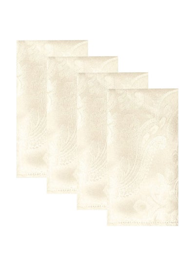 Buy Set of 4 Beige Table Fabric Napkins Handkerchief Wedding in Saudi Arabia