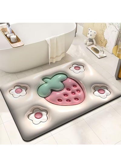 Buy Bathroom Rug Mat 3D Visual Non Slip Absorbent Bath Mat Easy to Clean Quick Drying Bathroom Kitchen or Doorway in UAE