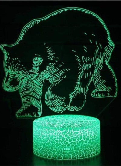 Buy 3D Illusion Lamp LED POLAR BEAR Multicolor Night Light Cartoon Table Cool Kids Desk Modern Bedroom Bedroom Kids Birthday Gift in UAE