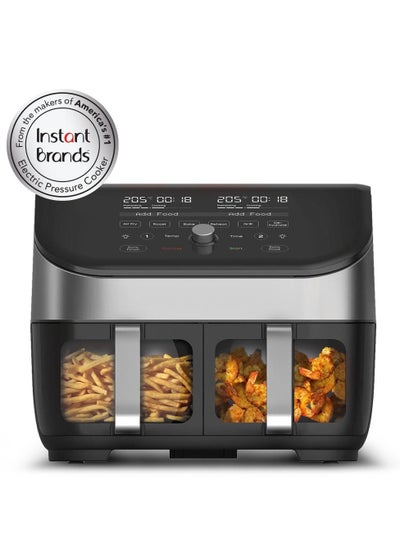 اشتري Vortex ClearCook Dual Door Air Fryer, 8 Liter, with Sync Cook Technology, FREE 1500+ Recipes, 8 in 1 Functions, 2 square Non-StickBaskets, INP-140-3133-01-GC, Stainless Steel في السعودية