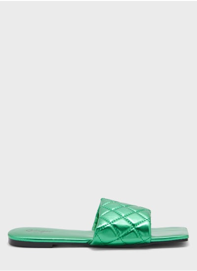 اشتري Quilted Square Toe Flat Sandal في السعودية